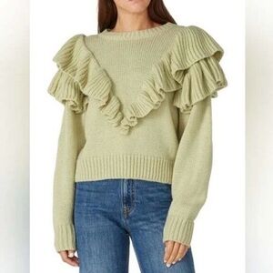 MINKPINK CARISE Wool blend ruffle sweater sz. Medium like new condition